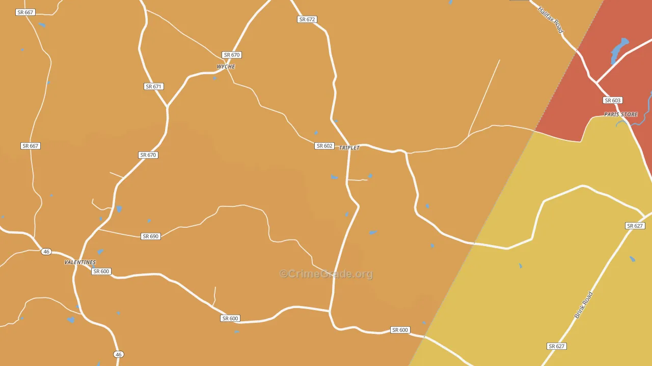 Triplet, VA Map of Robbery Rates