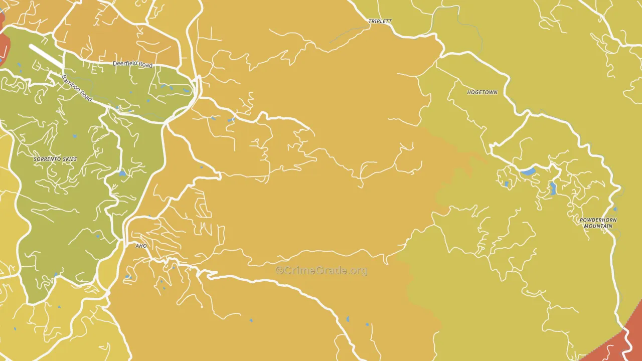 Triplett, NC Map of Robbery Rates