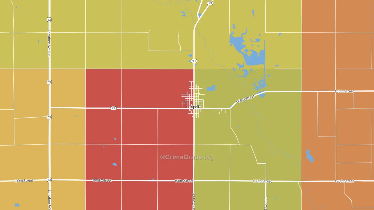 Tripoli, IA Map of Robbery Rates