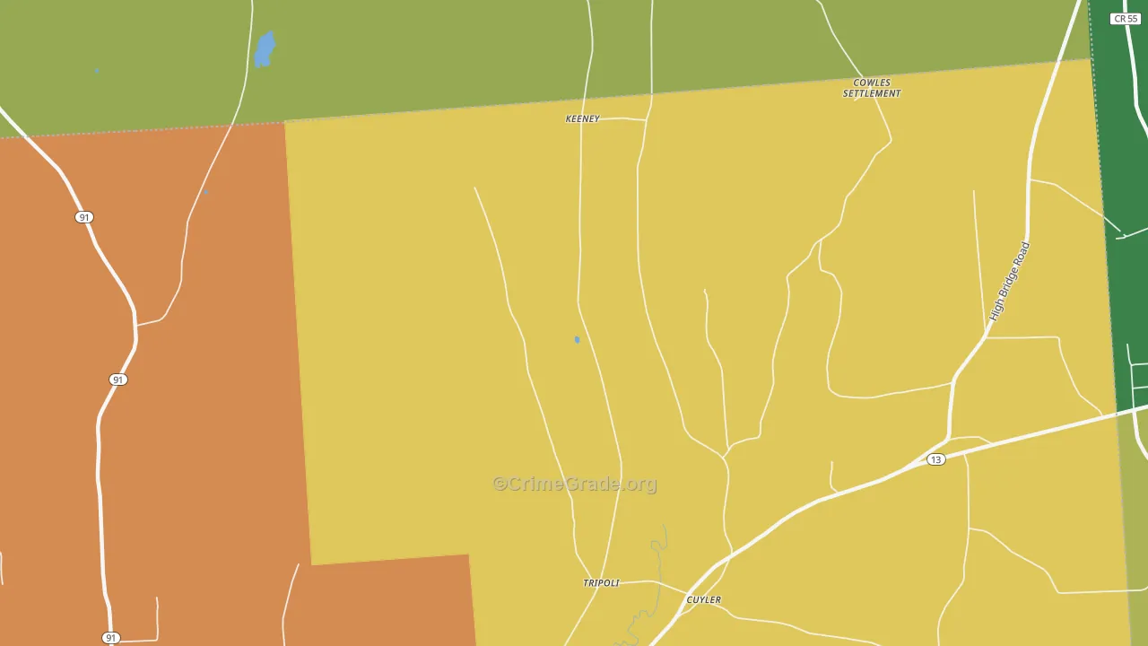 Tripoli, NY Map of Robbery Rates