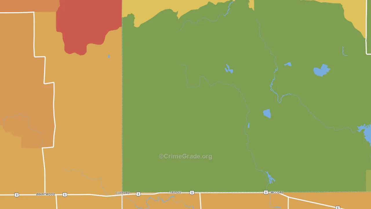 Tripoli, WI Map of Robbery Rates