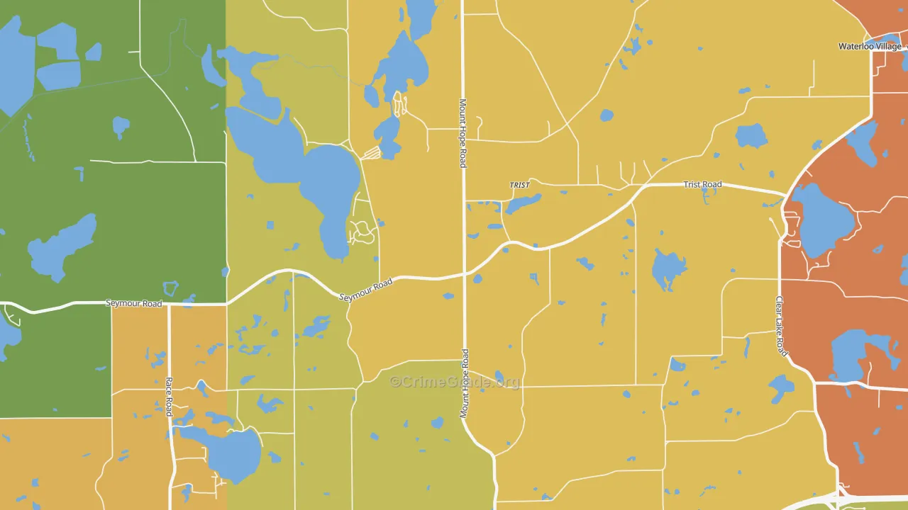 Trist, MI Map of Robbery Rates