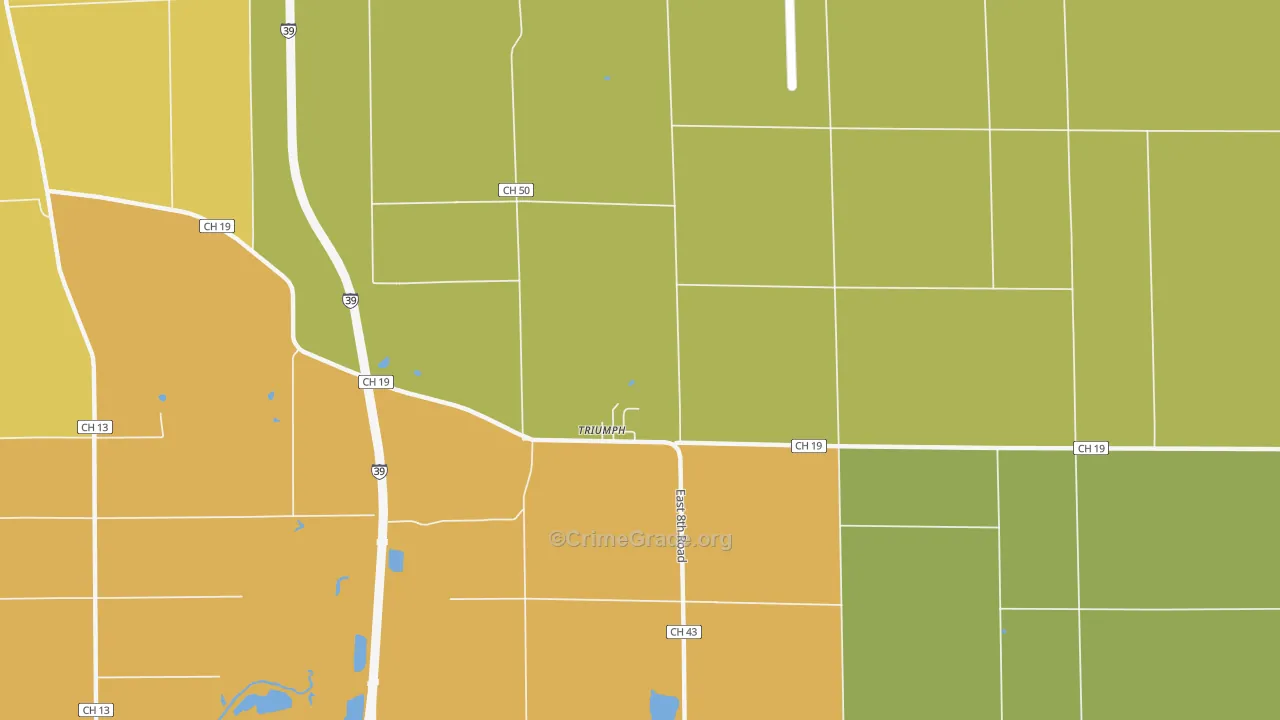 Triumph, IL Map of Robbery Rates