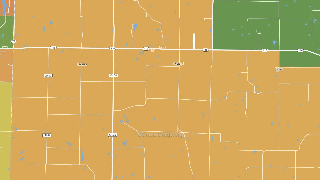 Trivoli, IL Map of Robbery Rates