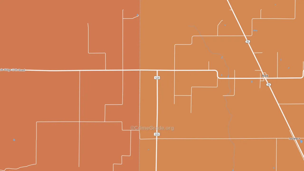 Trombly, MI Map of Robbery Rates