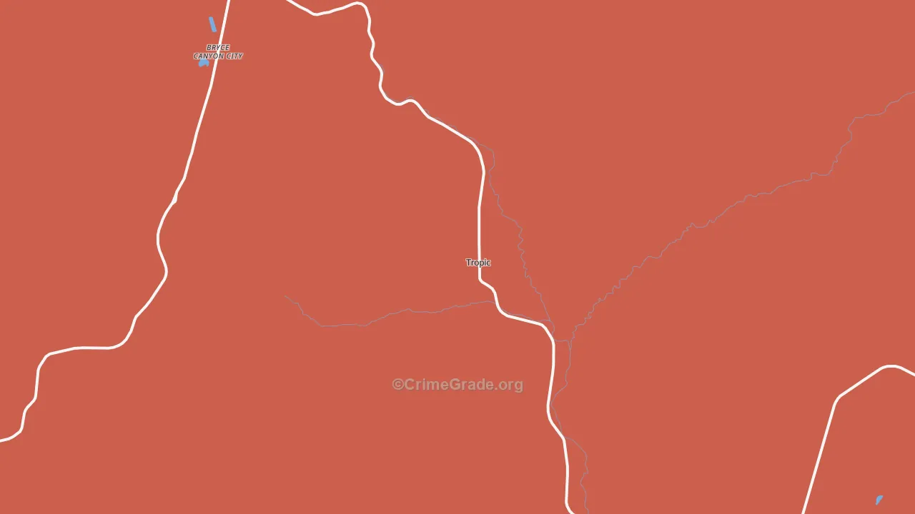 Tropic, UT Map of Robbery Rates