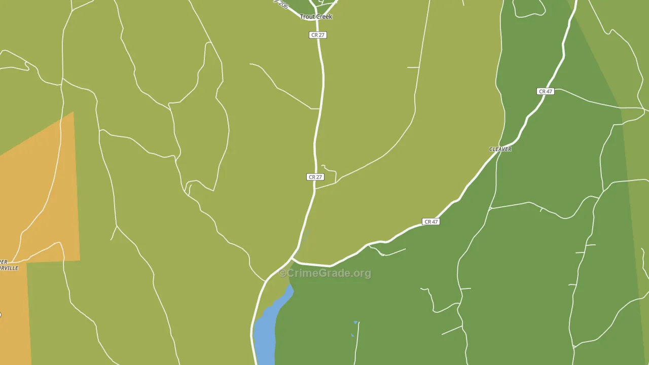 Trout Creek, NY Map of Robbery Rates