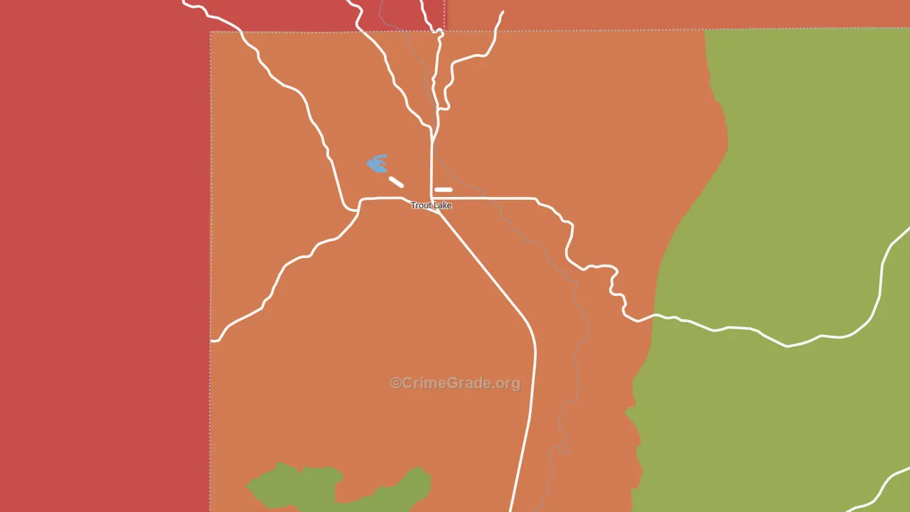 Trout Lake, WA Map of Robbery Rates