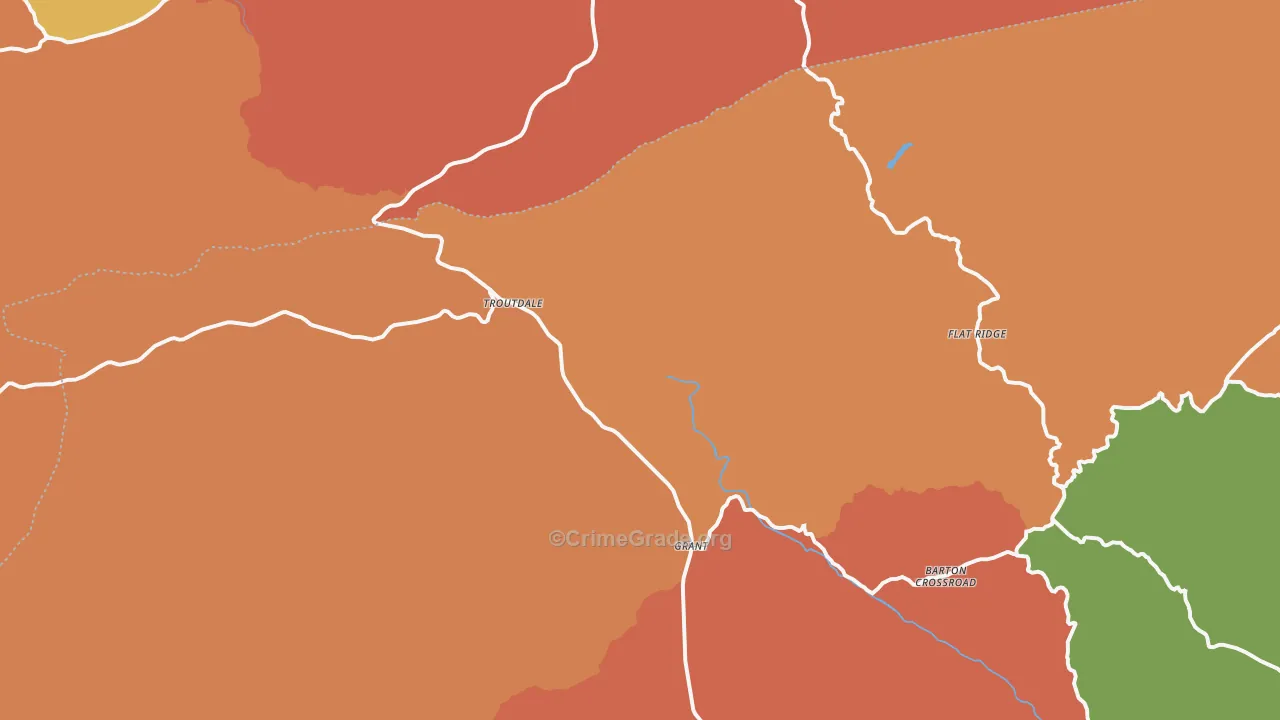 Troutdale, VA Map of Robbery Rates