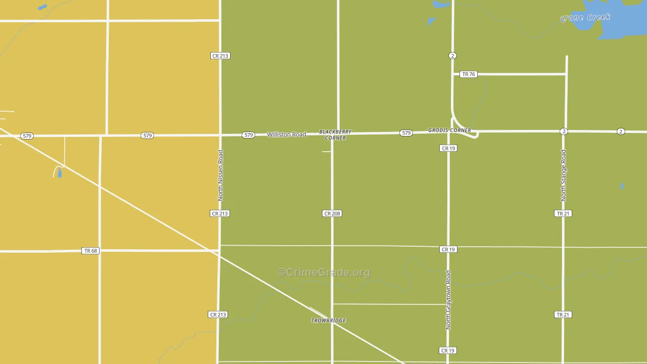 Trowbridge, OH Map of Robbery Rates