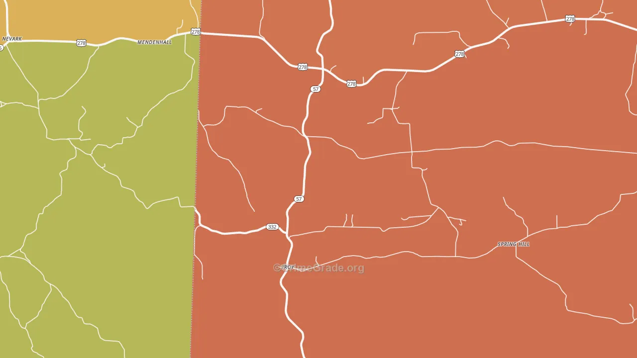 Troy, AR Map of Robbery Rates
