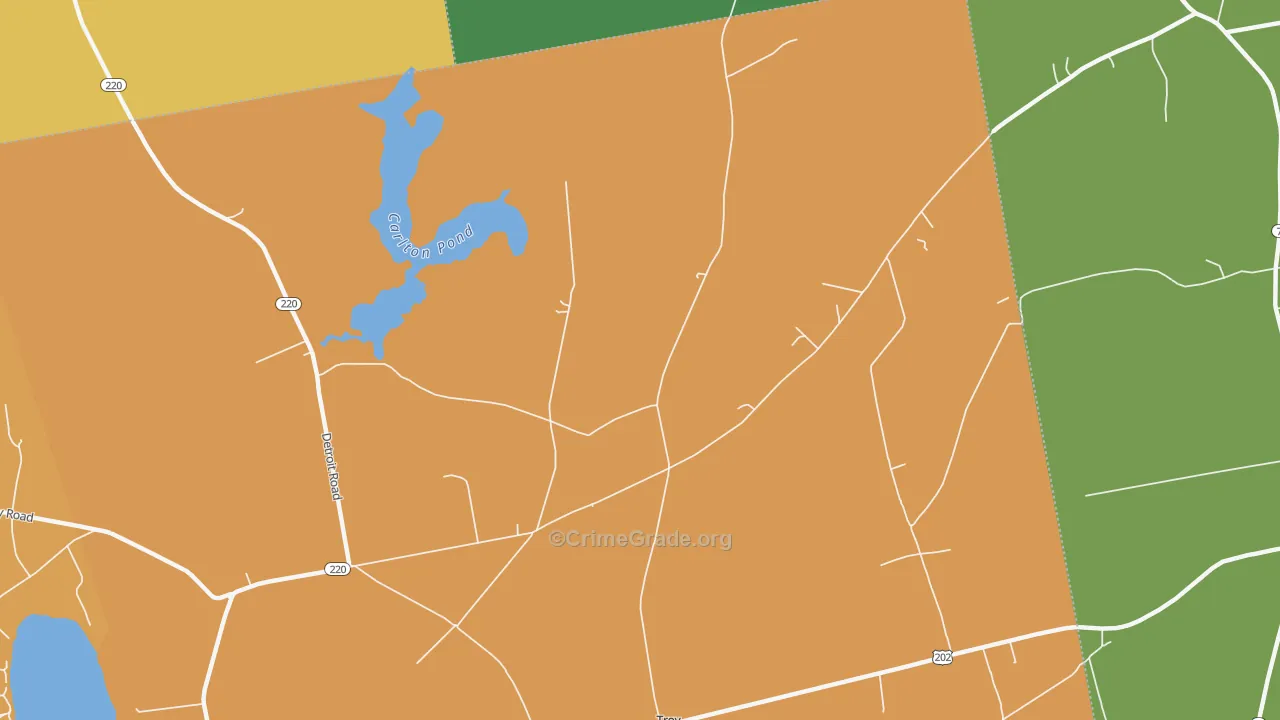 Troy Center, ME Map of Robbery Rates