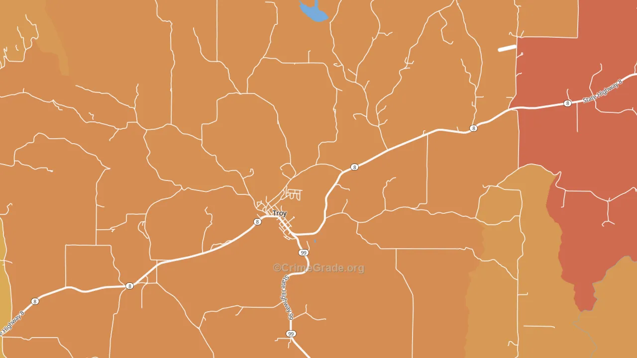 Troy, ID Map of Robbery Rates