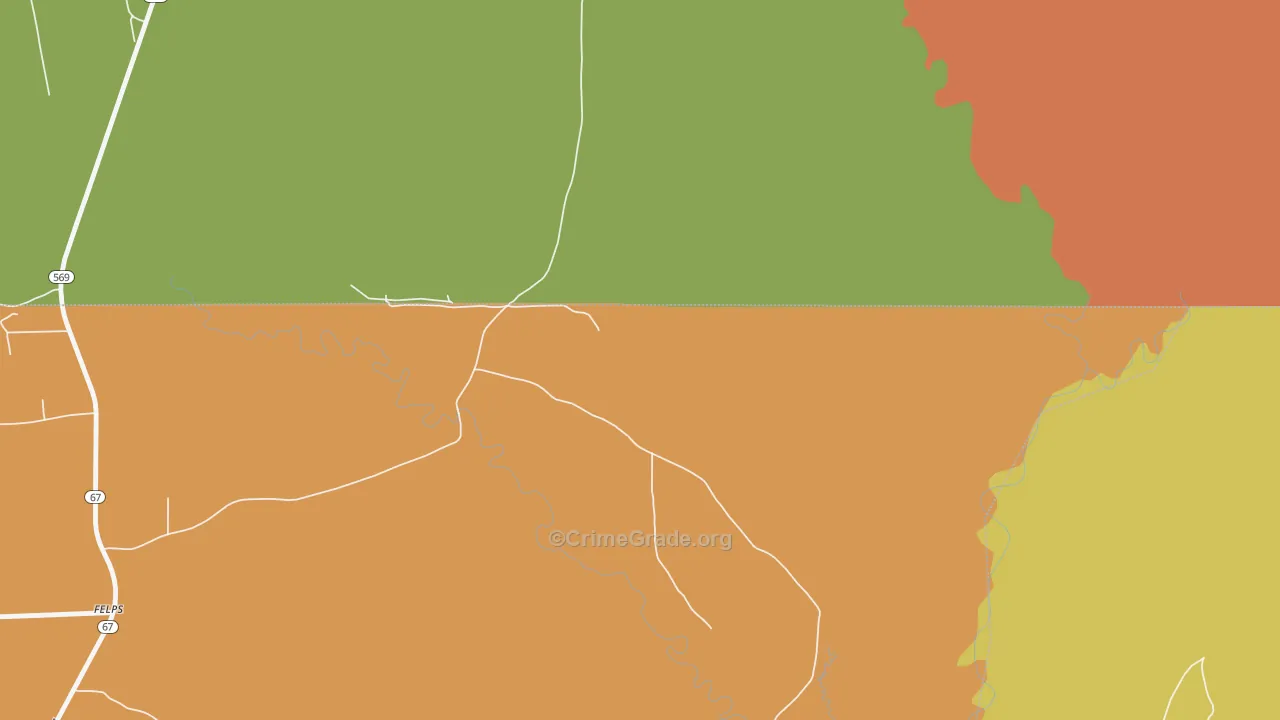 Troy, LA Map of Robbery Rates
