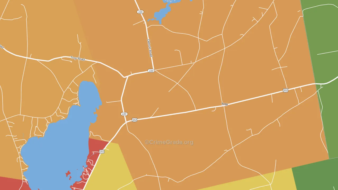 Troy, ME Map of Robbery Rates