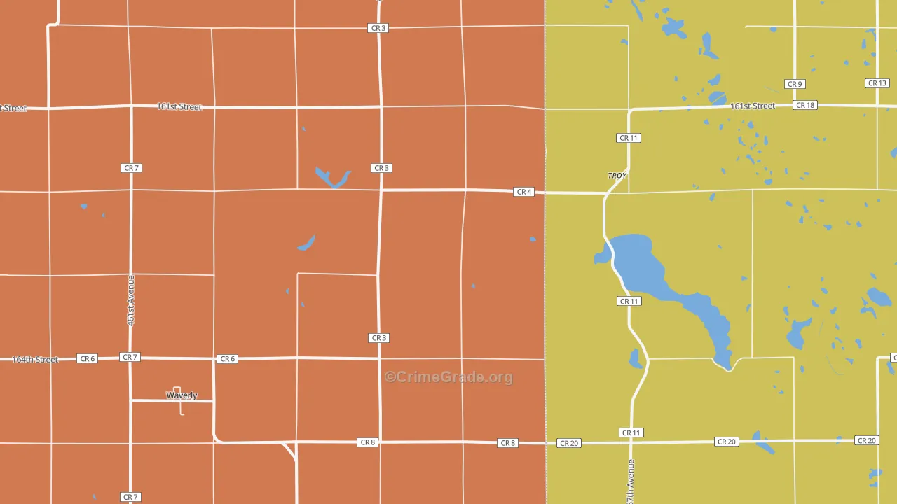 Troy, SD Map of Robbery Rates