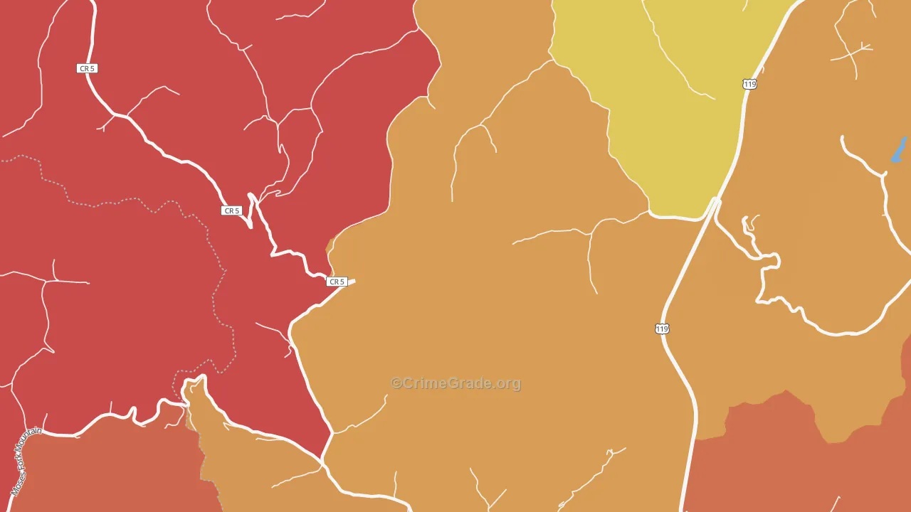 Troy Town, WV Map of Robbery Rates