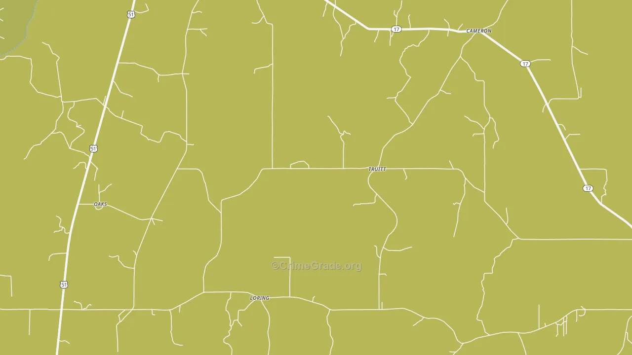 Truitt, MS Map of Robbery Rates