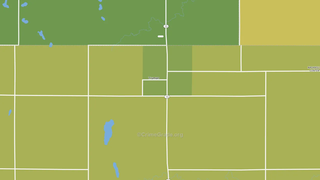 Truman, MN Map of Robbery Rates
