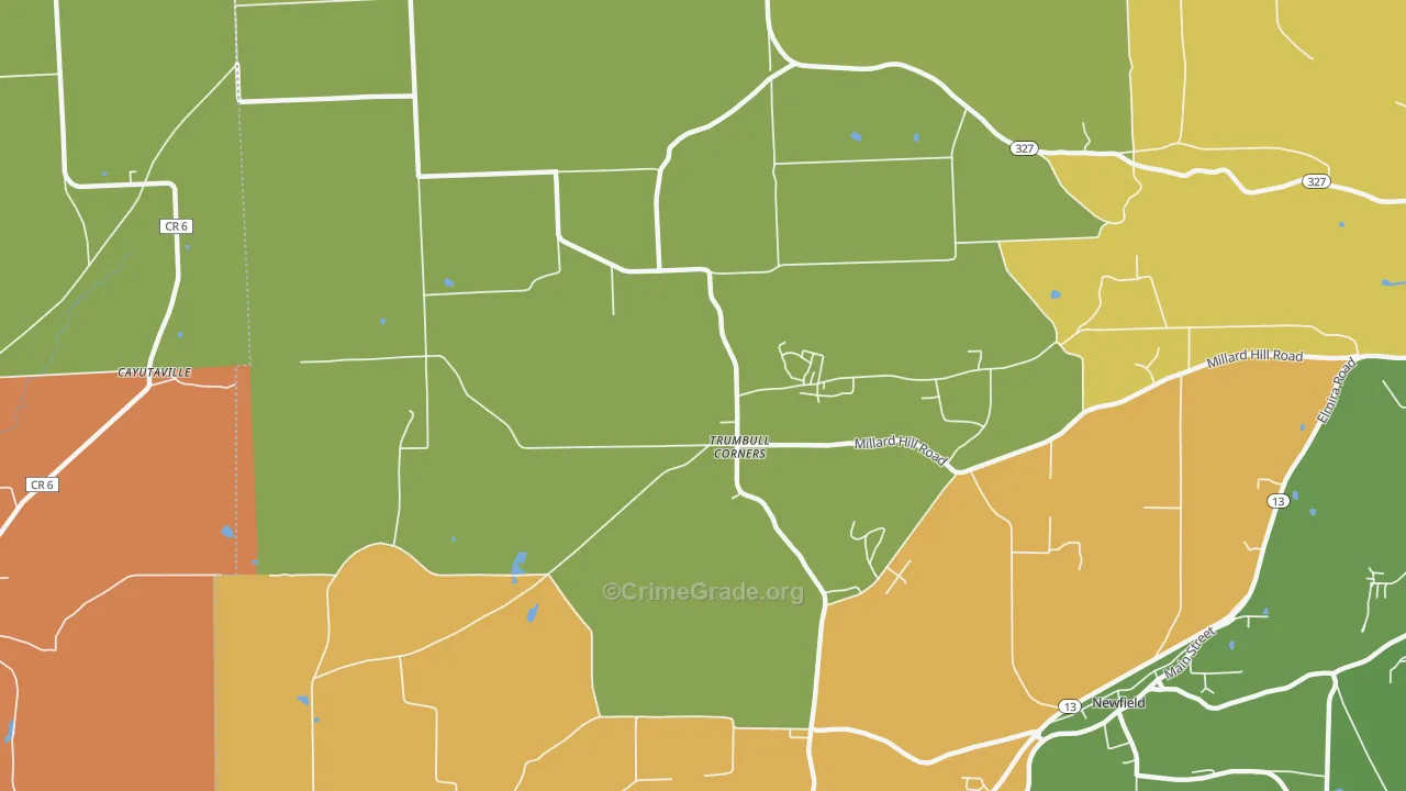 Trumbull Corners, NY Map of Robbery Rates
