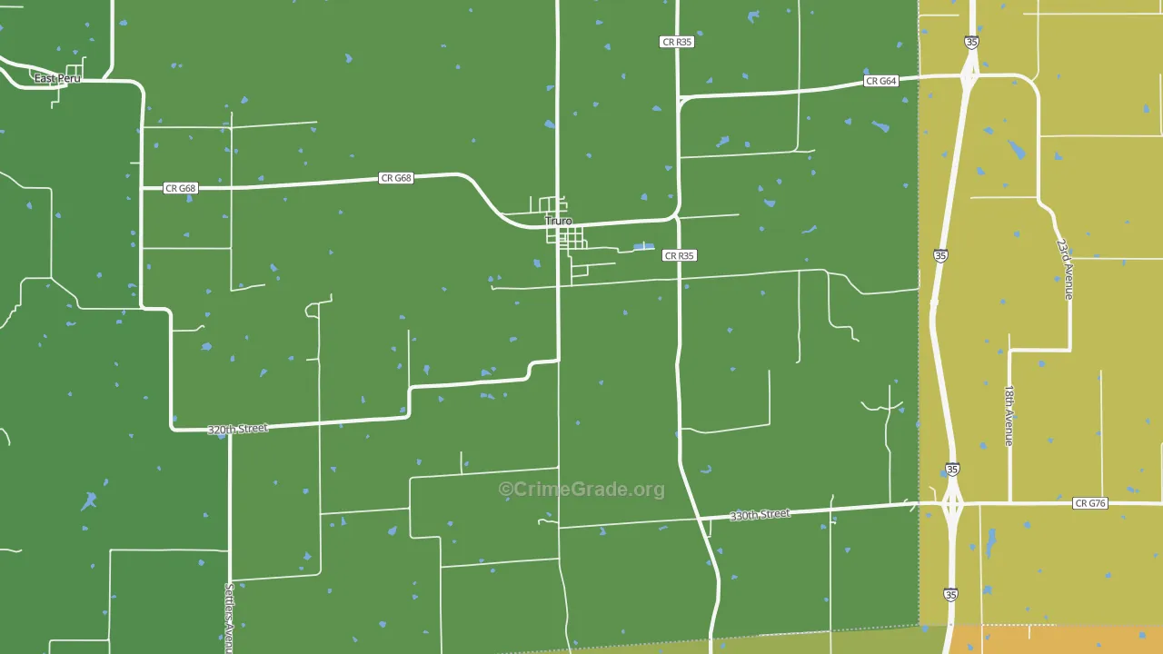 Truro, IA Map of Robbery Rates