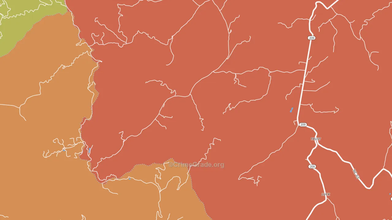 Trust, NC Map of Robbery Rates