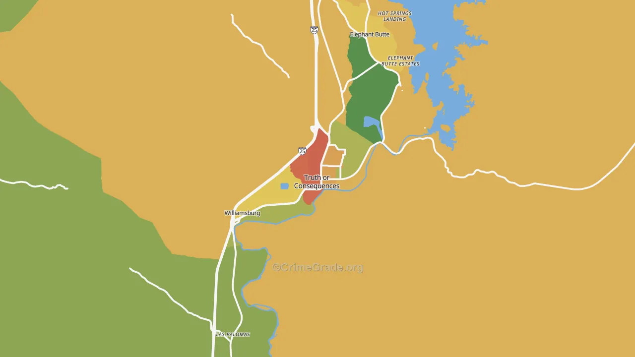 Truth Or Consequences, NM Map of Robbery Rates