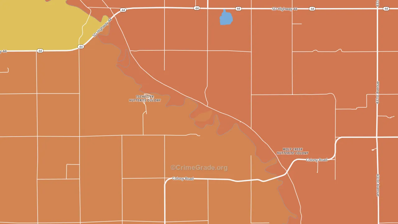 Tschetter Colony, SD Map of Robbery Rates