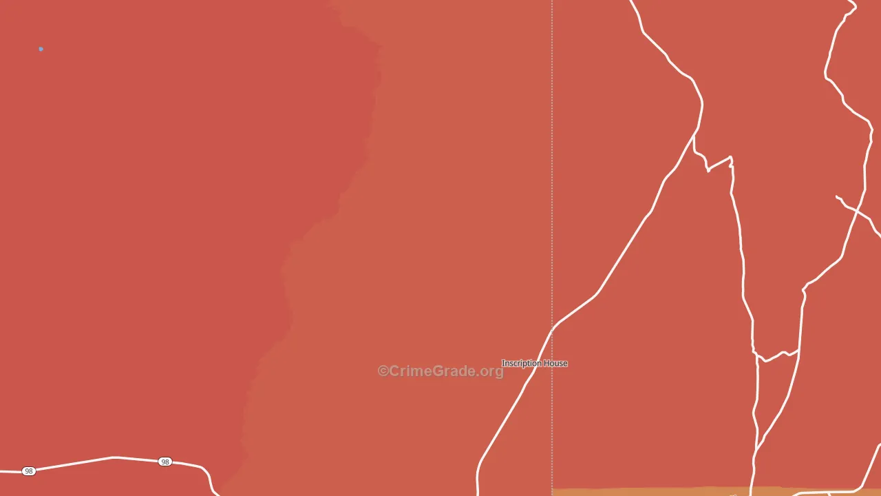Tsegi, AZ Map of Robbery Rates