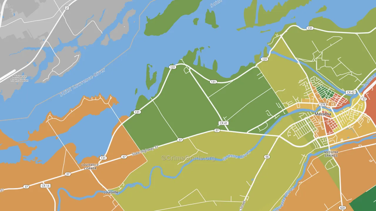 Tucker Terrace, NY Map of Robbery Rates