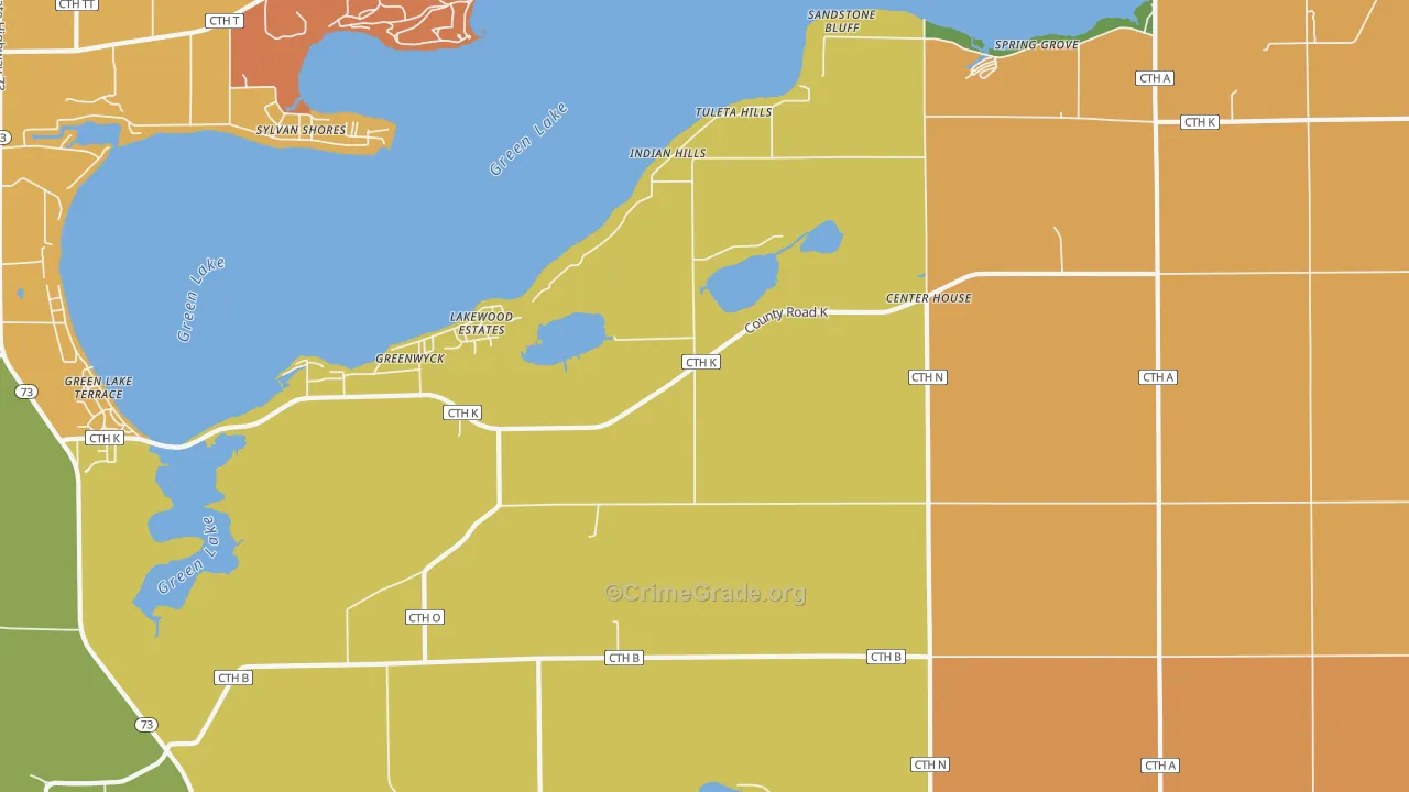 Tuleta Hills, WI Map of Robbery Rates