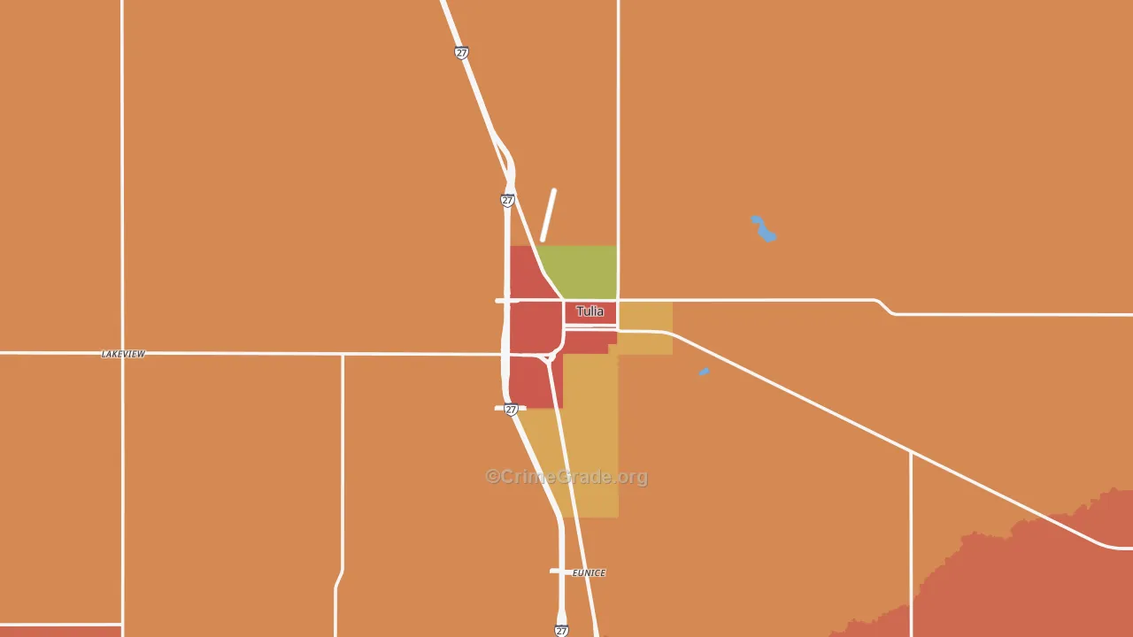 Tulia, TX Map of Robbery Rates