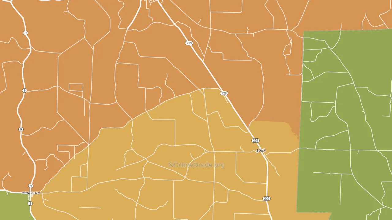 Tulip, AR Map of Robbery Rates