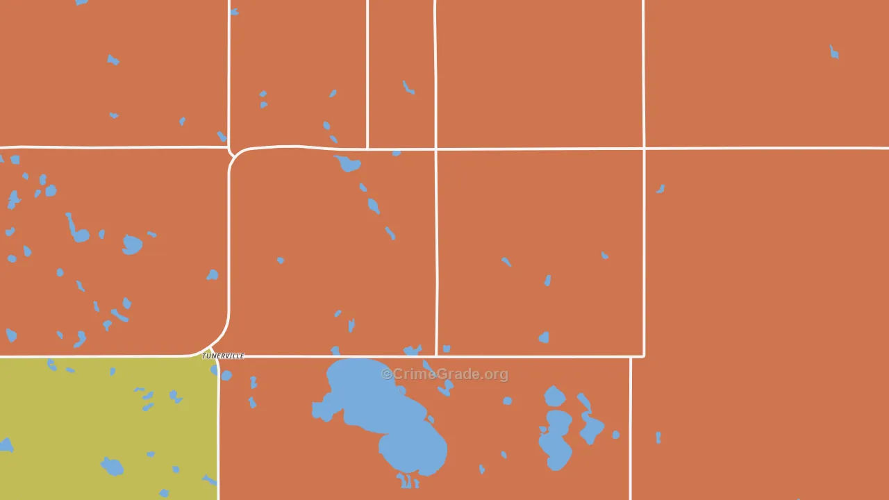 Tunerville, SD Map of Robbery Rates