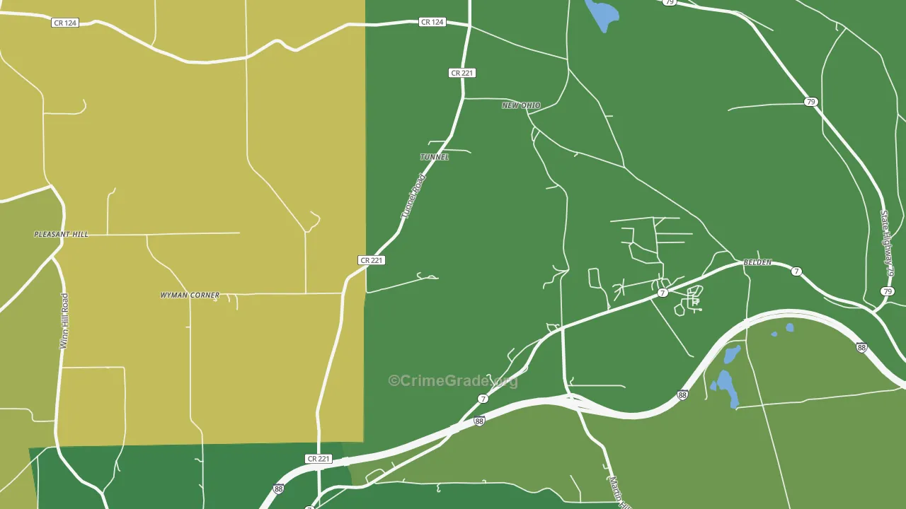 Tunnel, NY Map of Robbery Rates