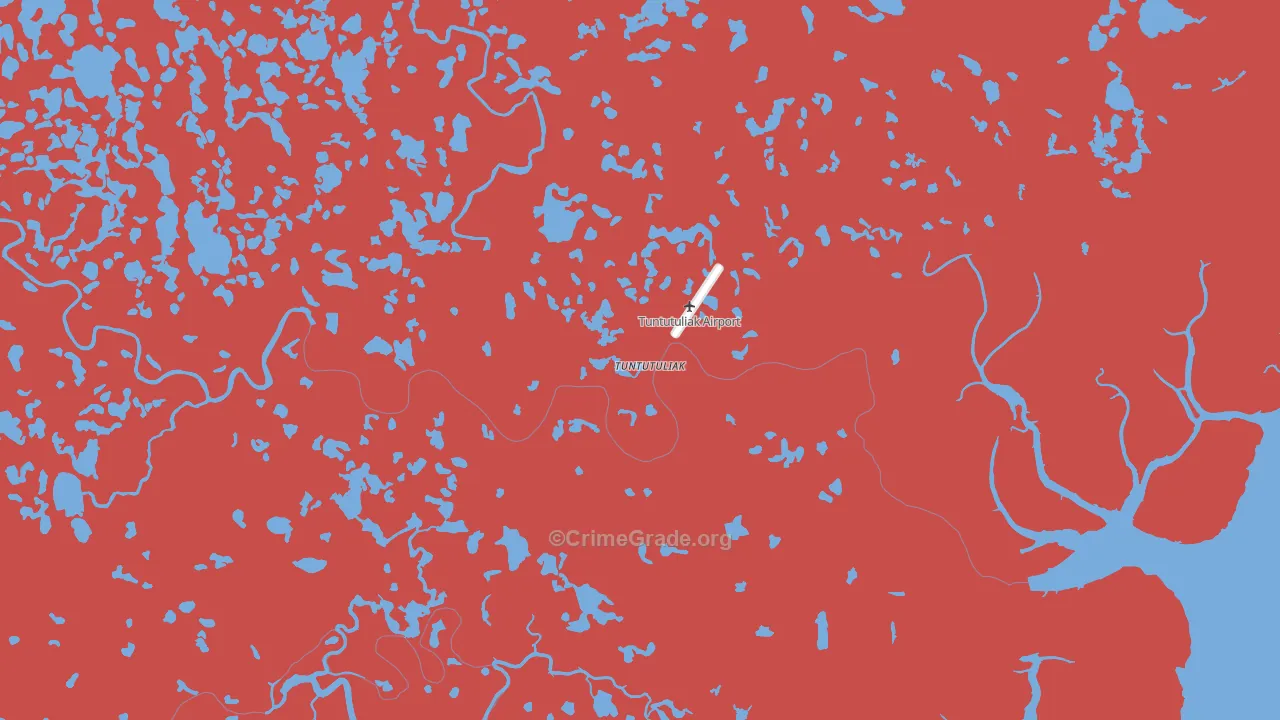Tuntutuliak, AK Map of Robbery Rates