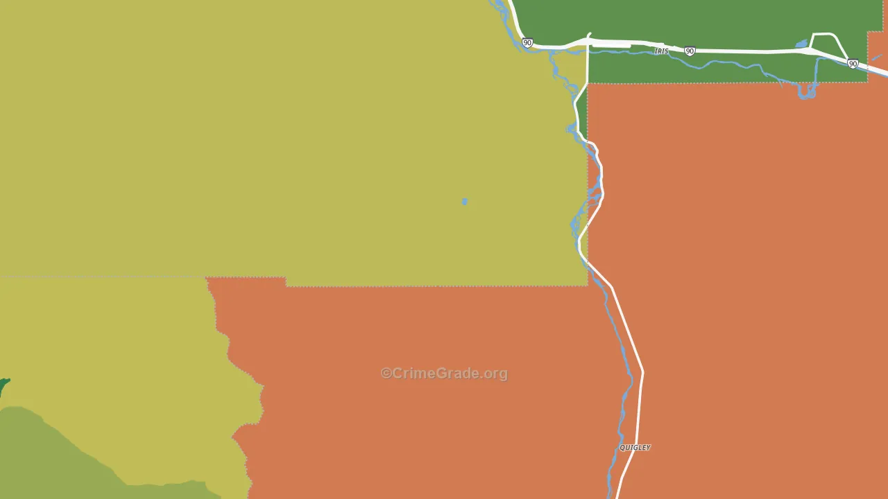 Turah, MT Map of Robbery Rates