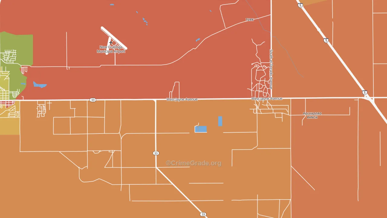 Turk, CA Map of Robbery Rates