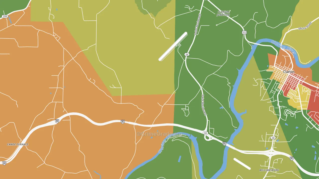 Turkey City, PA Map of Robbery Rates