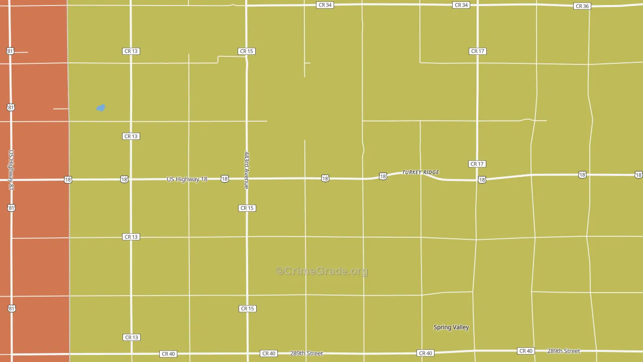 Turkey Ridge, SD Map of Robbery Rates
