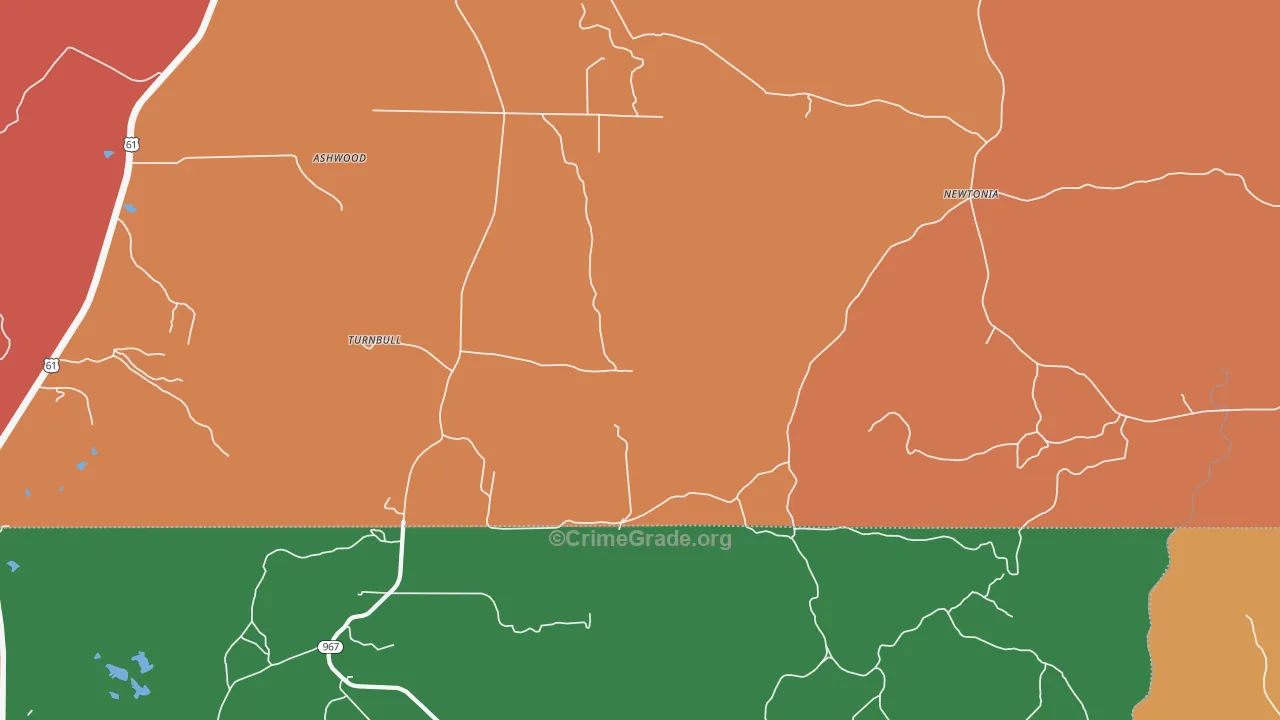 Turnbull, MS Map of Robbery Rates