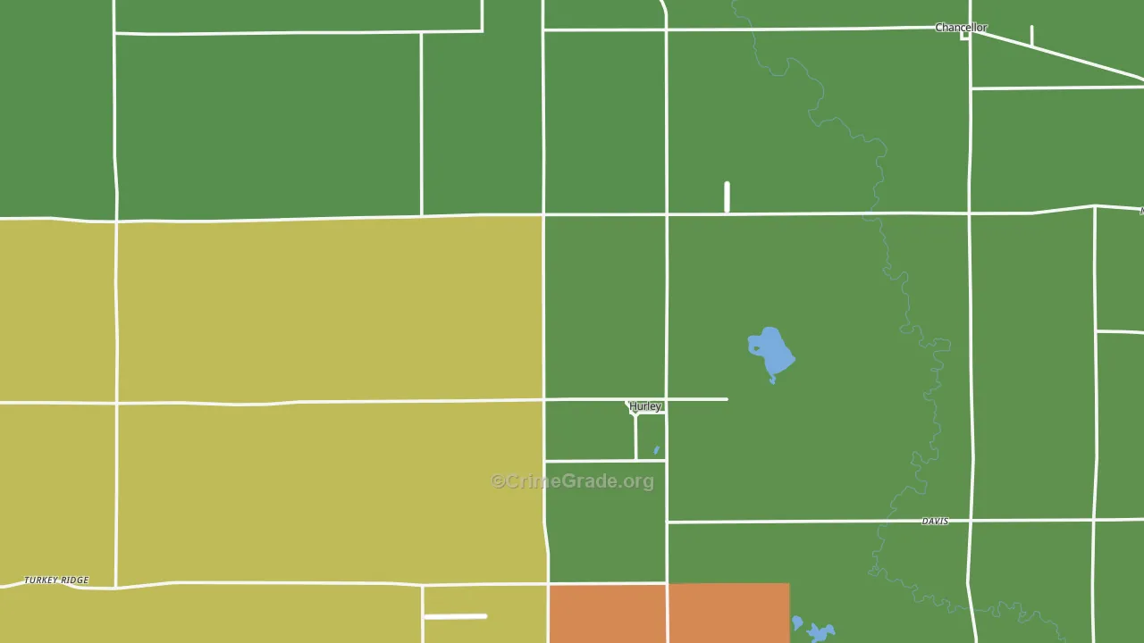 Turner County, SD Map of Robbery Rates