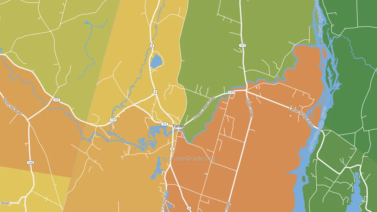 Turner, ME Map of Robbery Rates