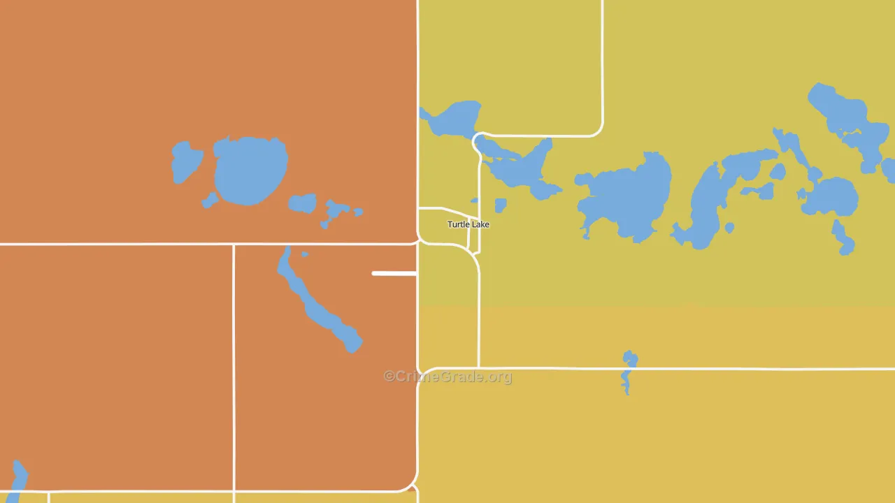 Turtle Lake, ND Map of Robbery Rates