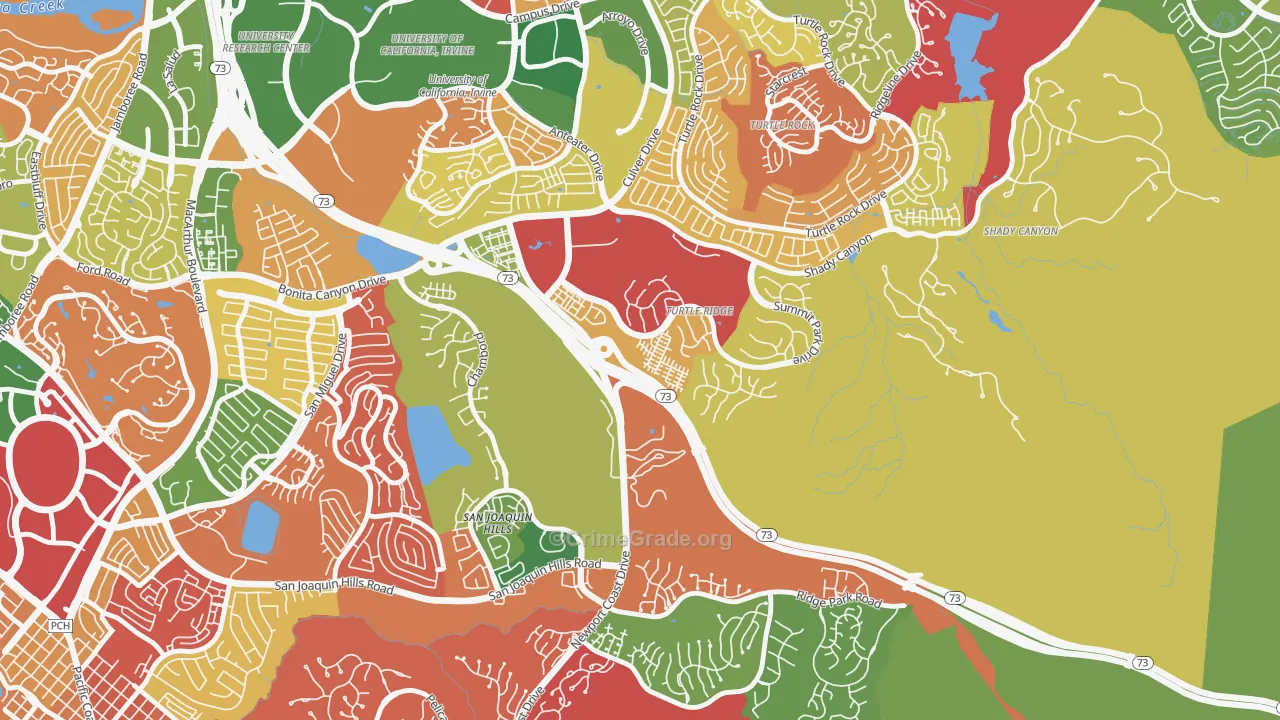 Turtle Ridge, Irvine, CA Map of Robbery Rates