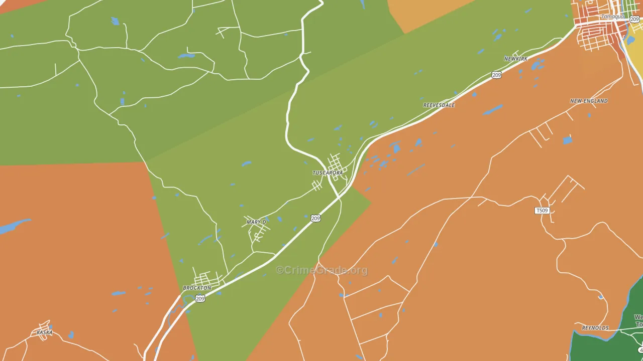 Tuscarora, PA Map of Robbery Rates