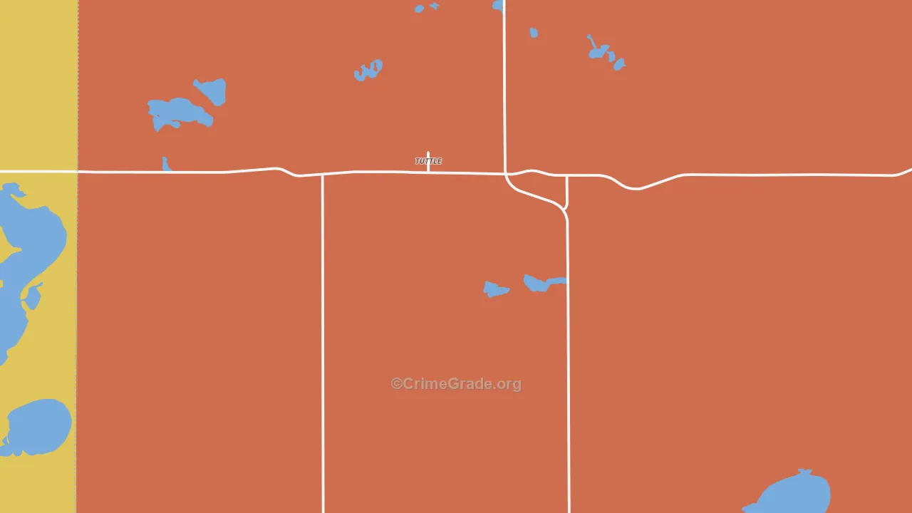 Tuttle, ND Map of Robbery Rates