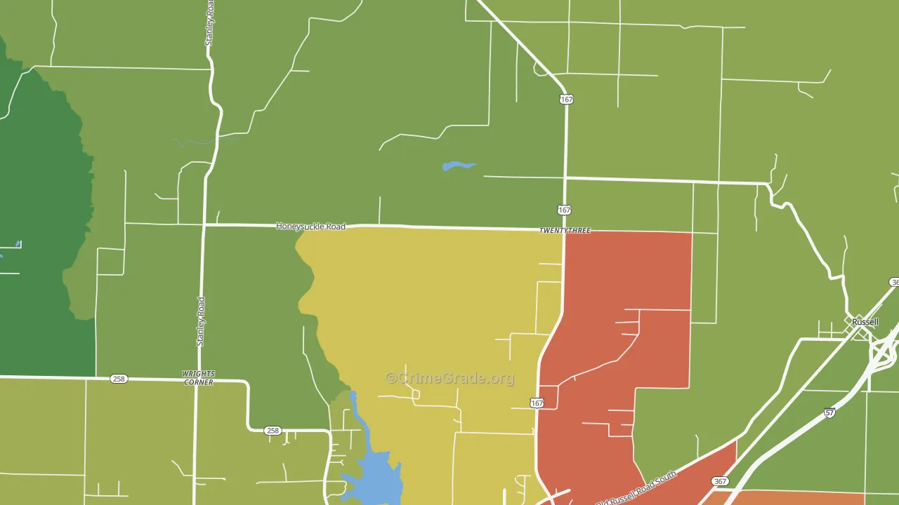 Twentythree, AR Map of Robbery Rates