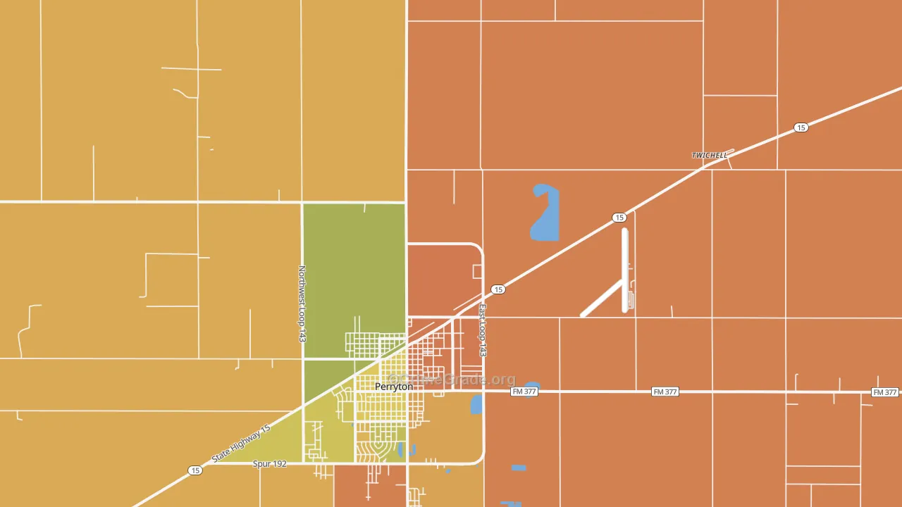 Twichell, TX Map of Robbery Rates