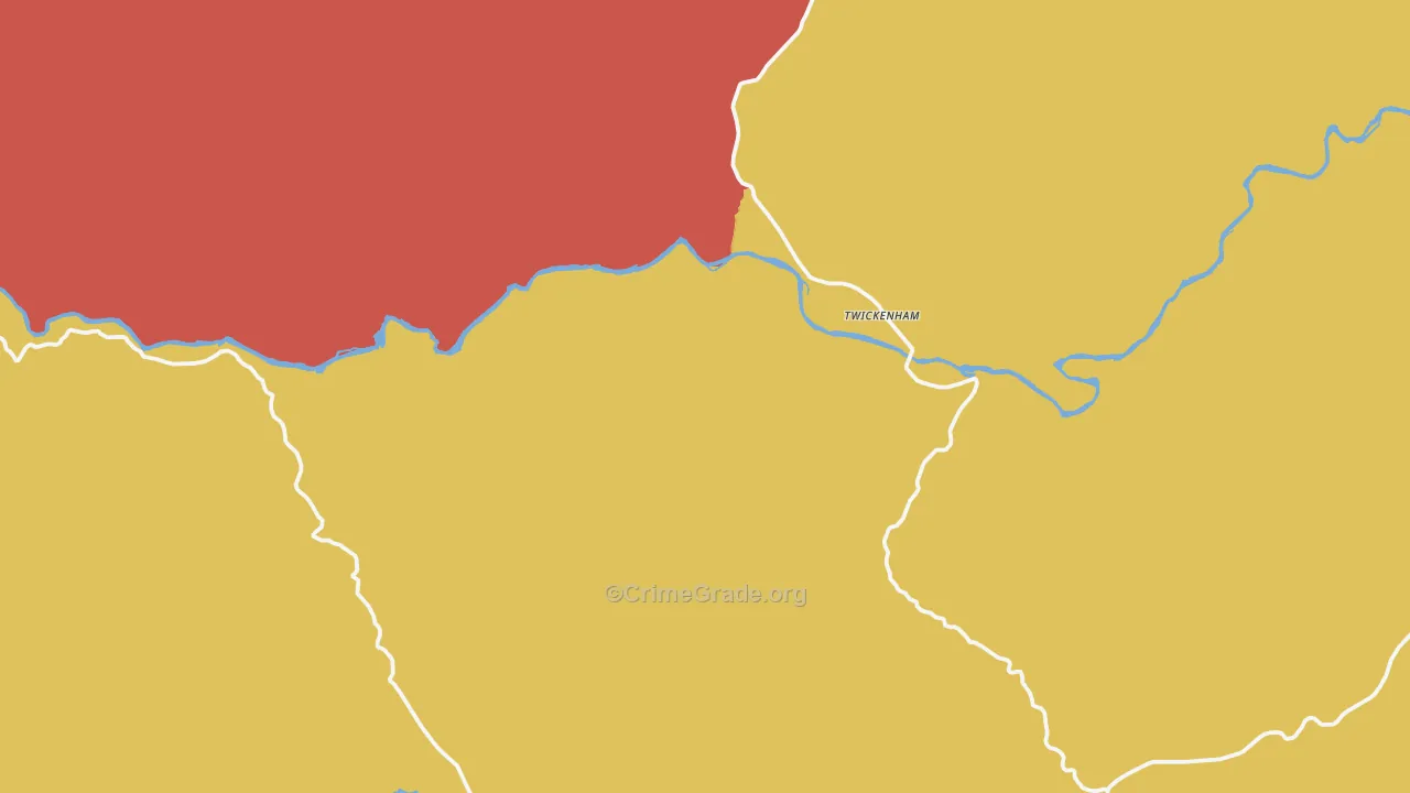 Twickenham, OR Map of Robbery Rates